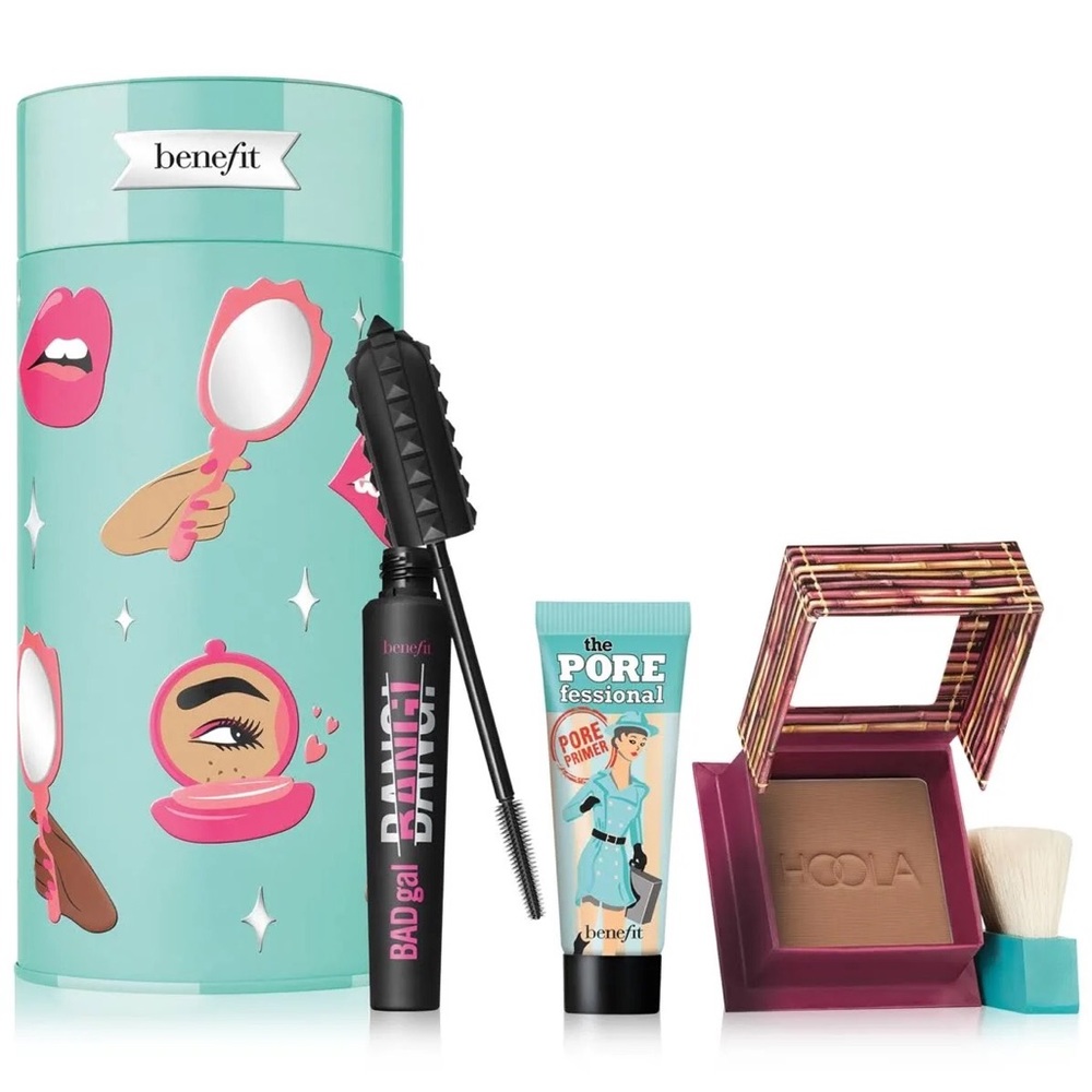 Benefit Cosmetics Gift Set FULL SIZE mascara, Hoola bronzer, primer mini
